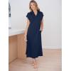 imageANRABESS Womens Summer Casual Maxi Dresses Short Sleeve Polo V Neck Loose Split WrinkleFree Beach Vacation Tshirt Long DressNavy Blue