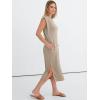 imageANRABESS Womens Summer Casual Midi Dress Sleeveless Crewneck Loose Split WrinkleFree Beach Travel Vacation Long SundressAlmond