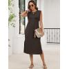 imageANRABESS Womens Summer Casual Midi Dress Sleeveless Crewneck Loose Split WrinkleFree Beach Travel Vacation Long SundressBrown