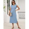 imageANRABESS Womens Summer Casual Midi Dress Sleeveless Crewneck Loose Split WrinkleFree Beach Travel Vacation Long SundressLight Blue