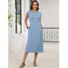 imageANRABESS Womens Summer Casual Midi Dress Sleeveless Crewneck Loose Split WrinkleFree Beach Travel Vacation Long SundressLight Blue