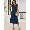 imageANRABESS Womens Summer Casual Midi Dress Sleeveless Crewneck Loose Split WrinkleFree Beach Travel Vacation Long SundressNavy Blue