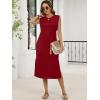 imageANRABESS Womens Summer Casual Midi Dress Sleeveless Crewneck Loose Split WrinkleFree Beach Travel Vacation Long SundressRed