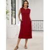 imageANRABESS Womens Summer Casual Midi Dress Sleeveless Crewneck Loose Split WrinkleFree Beach Travel Vacation Long SundressRed