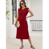 imageANRABESS Womens Summer Casual Midi Dress Sleeveless Crewneck Loose Split WrinkleFree Beach Travel Vacation Long SundressRed