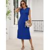 imageANRABESS Womens Summer Casual Midi Dress Sleeveless Crewneck Loose Split WrinkleFree Beach Travel Vacation Long SundressRoyal Blue
