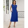 imageANRABESS Womens Summer Casual Midi Dress Sleeveless Crewneck Loose Split WrinkleFree Beach Travel Vacation Long SundressRoyal Blue