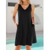 imageANRABESS Womens Summer Casual V Neck Sleeveless Mini Dress 2026 Beach Cover Up Sundress Trendy Cute Vacation ClothesBlack