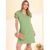 imageANRABESS Womens Summer Dress Casual Ruffle Short Sleeve V Neck Button Down Shift Mini Dresses 2026 Beach Vacation ClothesGreen