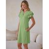 imageANRABESS Womens Summer Dress Casual Ruffle Short Sleeve V Neck Button Down Shift Mini Dresses 2026 Beach Vacation ClothesGreen