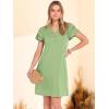imageANRABESS Womens Summer Dress Casual Ruffle Short Sleeve V Neck Button Down Shift Mini Dresses 2026 Beach Vacation ClothesGreen
