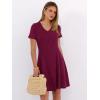 imageANRABESS Womens Summer Dresses Casual Short Sleeve Ribbed Knit V Neck Swing ALine 2026 Spring Vacation Tunics Short DressBurgundy
