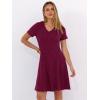 imageANRABESS Womens Summer Dresses Casual Short Sleeve Ribbed Knit V Neck Swing ALine 2026 Spring Vacation Tunics Short DressBurgundy