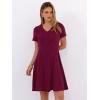 imageANRABESS Womens Summer Dresses Casual Short Sleeve Ribbed Knit V Neck Swing ALine 2026 Spring Vacation Tunics Short DressBurgundy