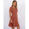 imageANRABESS Womens Summer Dresses Casual Short Sleeve Ribbed Knit V Neck Swing ALine 2026 Spring Vacation Tunics Short DressBurnt Orange