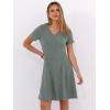 imageANRABESS Womens Summer Dresses Casual Short Sleeve Ribbed Knit V Neck Swing ALine 2026 Spring Vacation Tunics Short DressGrey Green