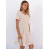 imageANRABESS Womens Summer Dresses Casual Short Sleeve Ribbed Knit V Neck Swing ALine 2026 Spring Vacation Tunics Short DressLight Khaki