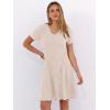 imageANRABESS Womens Summer Dresses Casual Short Sleeve Ribbed Knit V Neck Swing ALine 2026 Spring Vacation Tunics Short DressLight Khaki
