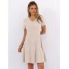 imageANRABESS Womens Summer Dresses Casual Short Sleeve Ribbed Knit V Neck Swing ALine 2026 Spring Vacation Tunics Short DressLight Khaki