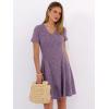 imageANRABESS Womens Summer Dresses Casual Short Sleeve Ribbed Knit V Neck Swing ALine 2026 Spring Vacation Tunics Short DressPurple