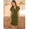 imageANRABESS Womens Summer Dresses Casual Short Sleeve V Neck Textured Cute Mini Tshirt Dress 2026 Spring Beach Shift SundressOlive Green