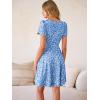 imageANRABESS Womens Summer Dresses Short Sleeve Wrap V Neck ALine Floral Mini Dress Causal Flowy Boho Beach Vacation SundressBlue White Floral