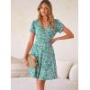 imageANRABESS Womens Summer Dresses Short Sleeve Wrap V Neck ALine Floral Mini Dress Causal Flowy Boho Beach Vacation SundressFloral Lake Green