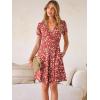 imageANRABESS Womens Summer Dresses Short Sleeve Wrap V Neck ALine Floral Mini Dress Causal Flowy Boho Beach Vacation SundressFloral Red