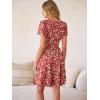 imageANRABESS Womens Summer Dresses Short Sleeve Wrap V Neck ALine Floral Mini Dress Causal Flowy Boho Beach Vacation SundressFloral Red