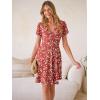 imageANRABESS Womens Summer Dresses Short Sleeve Wrap V Neck ALine Floral Mini Dress Causal Flowy Boho Beach Vacation SundressFloral Red