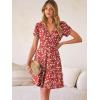 imageANRABESS Womens Summer Dresses Short Sleeve Wrap V Neck ALine Floral Mini Dress Causal Flowy Boho Beach Vacation SundressFloral Red