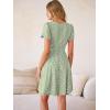 imageANRABESS Womens Summer Dresses Short Sleeve Wrap V Neck ALine Floral Mini Dress Causal Flowy Boho Beach Vacation SundressGreen White Floral