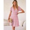 imageANRABESS Womens Summer Dresses Short Sleeve Wrap V Neck ALine Floral Mini Dress Causal Flowy Boho Beach Vacation SundressPink Floral