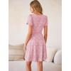 imageANRABESS Womens Summer Dresses Short Sleeve Wrap V Neck ALine Floral Mini Dress Causal Flowy Boho Beach Vacation SundressPink Floral