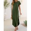 imageANRABESS Womens Summer Maxi Dress 2026 Casual Short Sleeve Loose Split WrinkleFree Beach Vacation Long Sundress with PocketsArmy Green