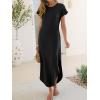 imageANRABESS Womens Summer Maxi Dress 2026 Casual Short Sleeve Loose Split WrinkleFree Beach Vacation Long Sundress with PocketsBlack