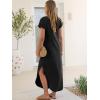 imageANRABESS Womens Summer Maxi Dress 2026 Casual Short Sleeve Loose Split WrinkleFree Beach Vacation Long Sundress with PocketsBlack