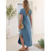 imageANRABESS Womens Summer Maxi Dress 2026 Casual Short Sleeve Loose Split WrinkleFree Beach Vacation Long Sundress with PocketsGrey Blue