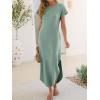 imageANRABESS Womens Summer Maxi Dress 2026 Casual Short Sleeve Loose Split WrinkleFree Beach Vacation Long Sundress with PocketsLight Green