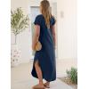 imageANRABESS Womens Summer Maxi Dress 2026 Casual Short Sleeve Loose Split WrinkleFree Beach Vacation Long Sundress with PocketsNavy Blue