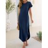 imageANRABESS Womens Summer Maxi Dress 2026 Casual Short Sleeve Loose Split WrinkleFree Beach Vacation Long Sundress with PocketsNavy Blue