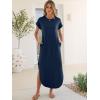 imageANRABESS Womens Summer Maxi Dress 2026 Casual Short Sleeve Loose Split WrinkleFree Beach Vacation Long Sundress with PocketsNavy Blue