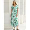 imageANRABESS Womens Summer Maxi Dresses 2026 Casual Short Sleeve V Neck Loose Split Shirt Sun Dress Beach Vacation ClothesGreen White Floral