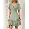 imageANRABESS Womens Summer Mini Dresses 2026 Casual Floral Beach Vacation Sundress Wrap V Neck ALine Boho Spring Short DressGreen White Dot
