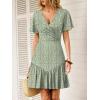 imageANRABESS Womens Summer Mini Dresses 2026 Casual Floral Beach Vacation Sundress Wrap V Neck ALine Boho Spring Short DressGreen White Dot