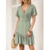 imageANRABESS Womens Summer Mini Dresses 2026 Casual Floral Beach Vacation Sundress Wrap V Neck ALine Boho Spring Short DressGreen White Dot