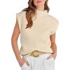 imageANRABESS Womens Mock Neck Sleeveless Sweater Vest Casual Cap Sleeve Knit Pullover Tank Tops 2026 Fall ClothesApricot