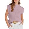 imageANRABESS Womens Mock Neck Sleeveless Sweater Vest Casual Cap Sleeve Knit Pullover Tank Tops 2026 Fall ClothesLight Pink