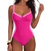 imageANRABESS Womens One Piece Swimsuit Slimming Color Block Bathing Suit Full Coverage Swimwear 2026 Beach Vacation ClothesHot Pink