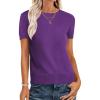 imageANRABESS Womens Short Sleeve Sweaters Wool Blend Crew Neck Sweater Shirts Business Casual Work Tops 2026 Summer OutfitsDeep Purple